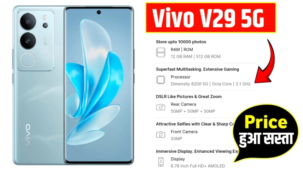 Vivo launched its premium 5G Smartphone at a low price. 200MP camera, 6500mAh battery backup